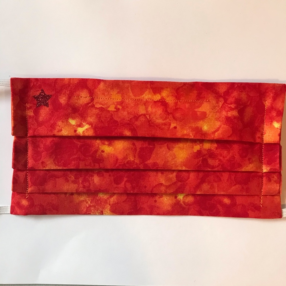 NWT - Handmade Adult Cloth Mask in Orange print